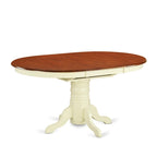 Table de cuisine moderne - plateau de table à manger ovale avec rallonge papillon et base à piédestal