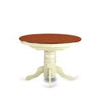 Table de cuisine moderne - plateau de table à manger ovale avec rallonge papillon et base à piédestal