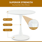31.5 Inch Modern Round Kitchen and Dining Table for 2-4