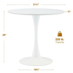 31.5 Inch Modern Round Kitchen and Dining Table for 2-4