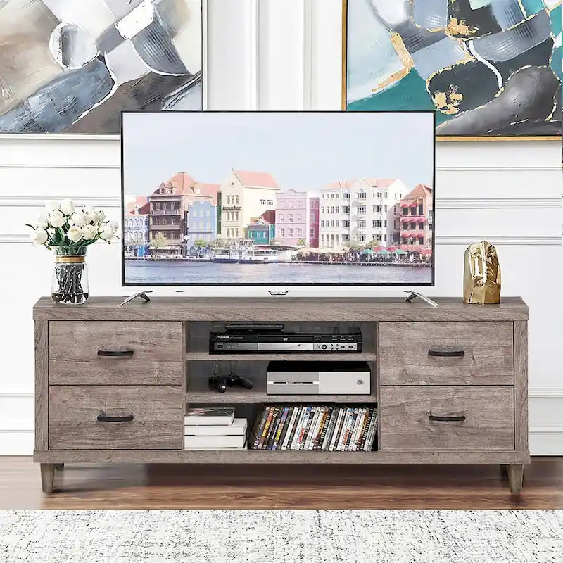 TV Stand Entertainment Center Hold up to 65 TV with Storage