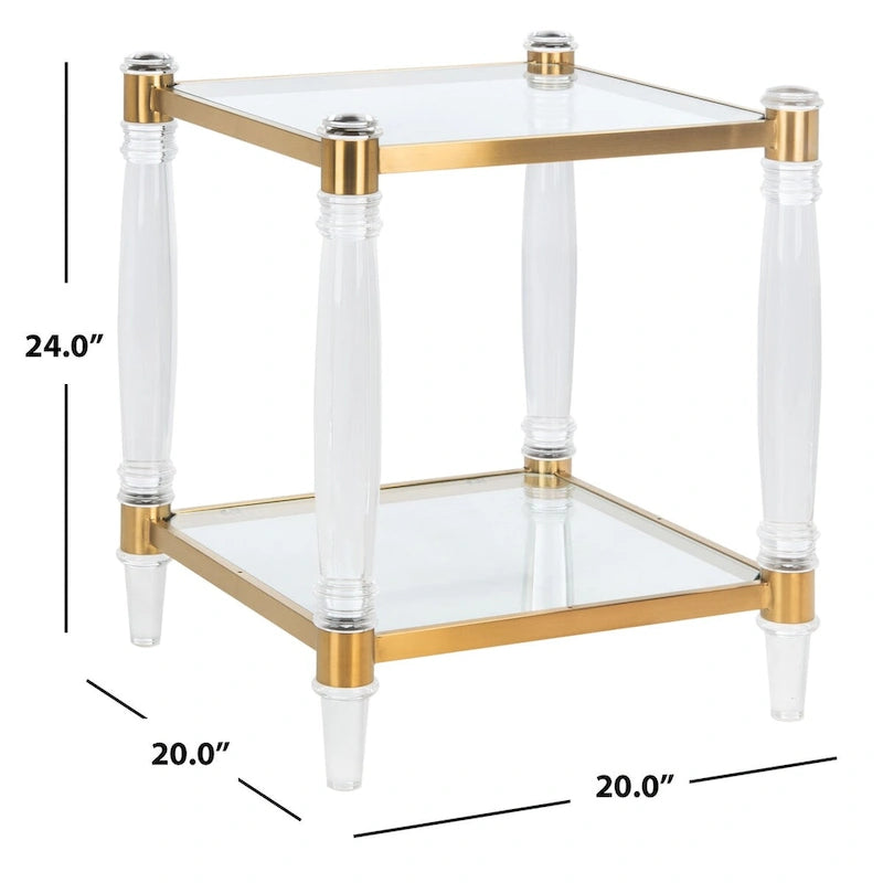 SAFAVIEH Couture Lirie Acrylic Accent Table - 20 W x 20 L x 24 H - 20Wx20Dx24H