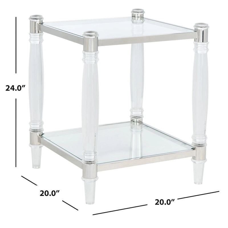 Acrylic Accent Table - 20 W x 20 L x 24 H - 20Wx20Dx24H