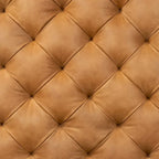 Ottoman in Cognac Tan with Wood Legs - Full Grain Genuine Leather