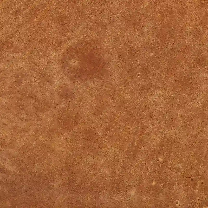 Ottoman in Cognac Tan with Wood Legs - Full Grain Genuine Leather