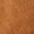 Ottoman in Cognac Tan with Wood Legs - Full Grain Genuine Leather