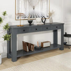 Console Table for Entryway Hallway Sofa Table with Storage Drawers and Bottom Shelf