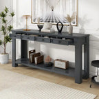 Table console pour entrée ou couloir, table de canapé avec tiroirs de rangement et étagère inférieure