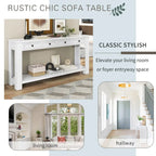 Table console pour entrée ou couloir, table de canapé avec tiroirs de rangement et étagère inférieure