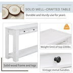 Table console pour entrée ou couloir, table de canapé avec tiroirs de rangement et étagère inférieure