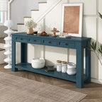 Table console pour entrée ou couloir, table de canapé avec tiroirs de rangement et étagère inférieure