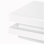 Design minimaliste très brillant avec éclairage LED, table basse carrée à 2 niveaux, table centrale pour le salon