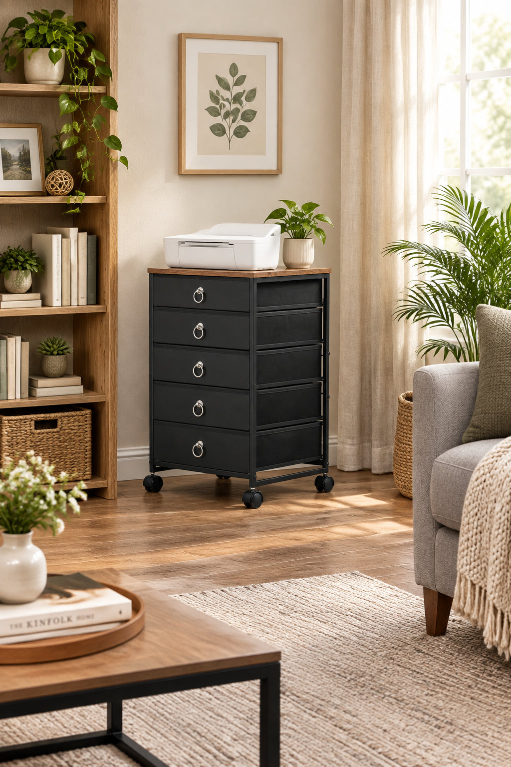 5-Drawer Chest File Cabinet - 15.7D x 15.7W x 25.7H