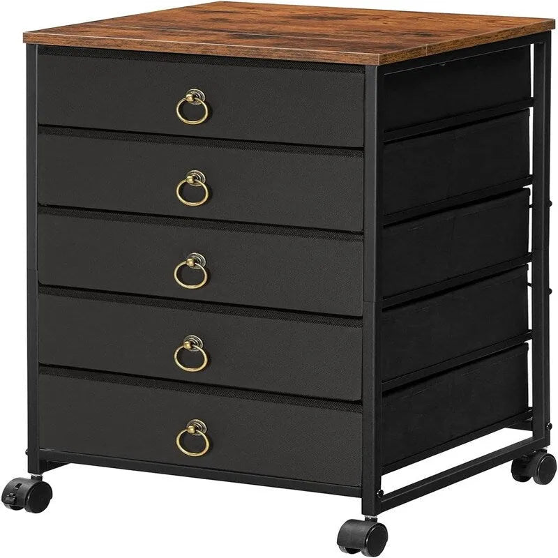5-Drawer Chest File Cabinet - 15.7D x 15.7W x 25.7H