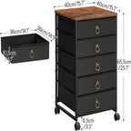 5-Drawer Chest File Cabinet - 15.7D x 15.7W x 25.7H