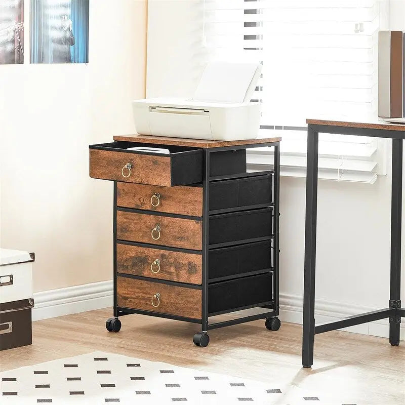 5-Drawer Chest File Cabinet - 15.7D x 15.7W x 25.7H