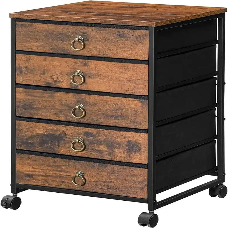 5-Drawer Chest File Cabinet - 15.7D x 15.7W x 25.7H