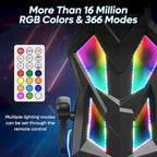 Ergonomische gamingstoel met RGB-ledverlichting, geventileerde stoffen computerstoel met pocketveringkussen en verstelbare armleuningen
