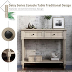 Table console avec 2 tiroirs et étagère inférieure