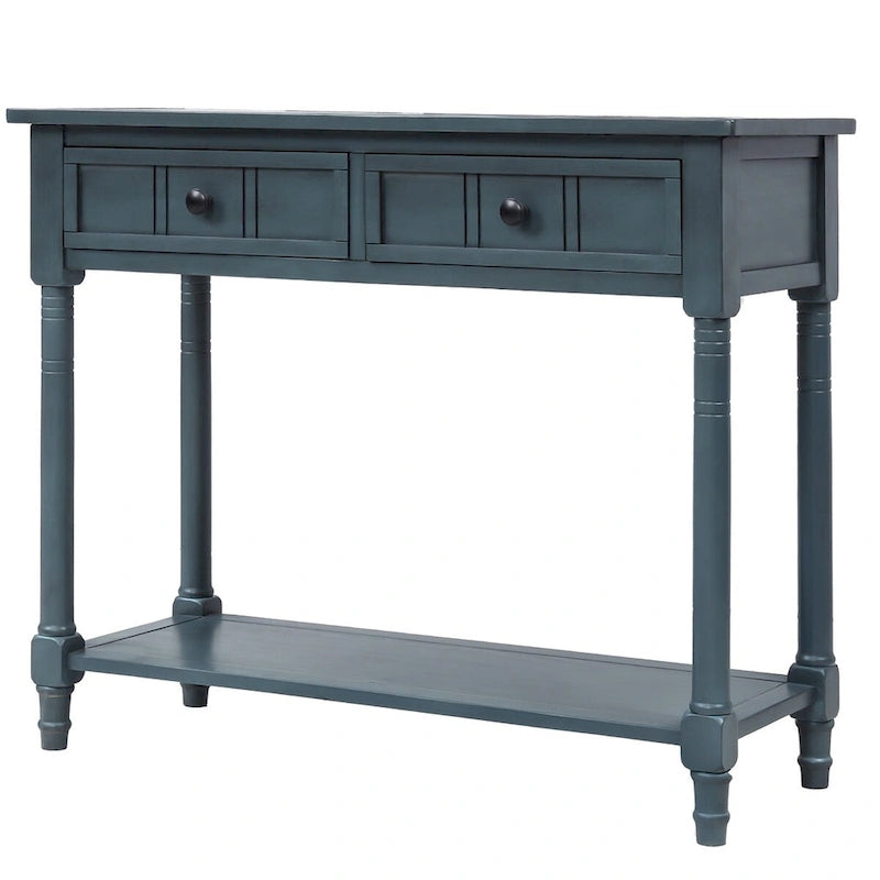 Table console avec 2 tiroirs et étagère inférieure