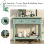 Table console avec 2 tiroirs et étagère inférieure