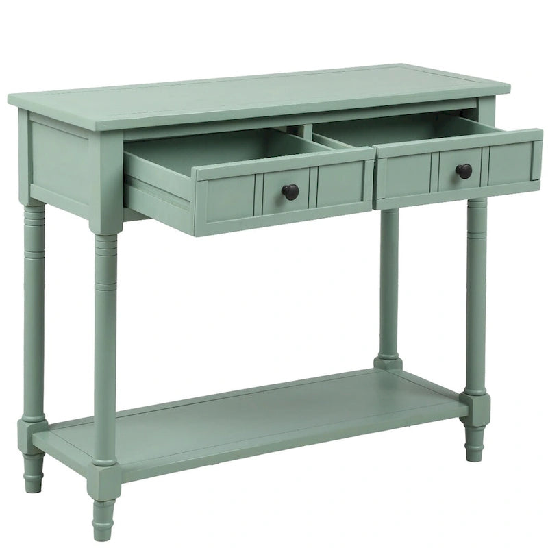 Table console avec 2 tiroirs et étagère inférieure