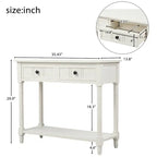 Table console avec 2 tiroirs et étagère inférieure
