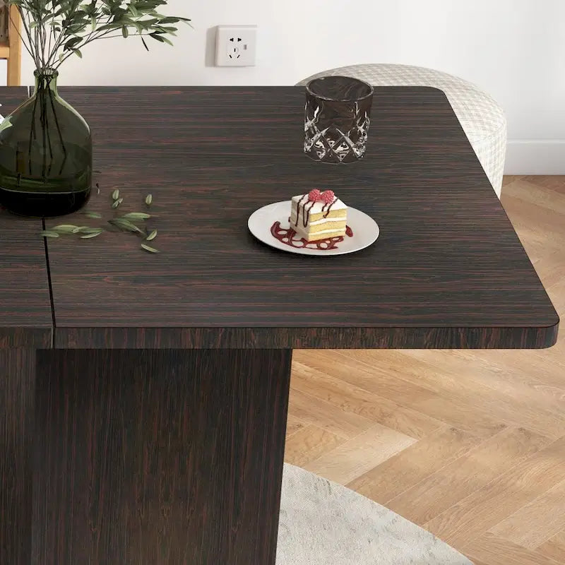 Folding Dining Table with 2-Tier Storage Rack and Wheels