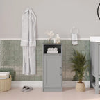 Floor Cabinet Storage Organizer with Magnetic Closure Door and Shelves