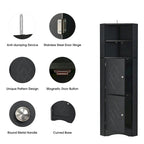 Tall Bathroom Corner Cabinet, Freestanding Storage Cabinet with Doors and Adjustable Shelves, MDF Board