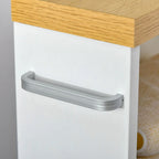 Schmaler Badezimmerschrank mit Rollen und Stauraum, Weiß