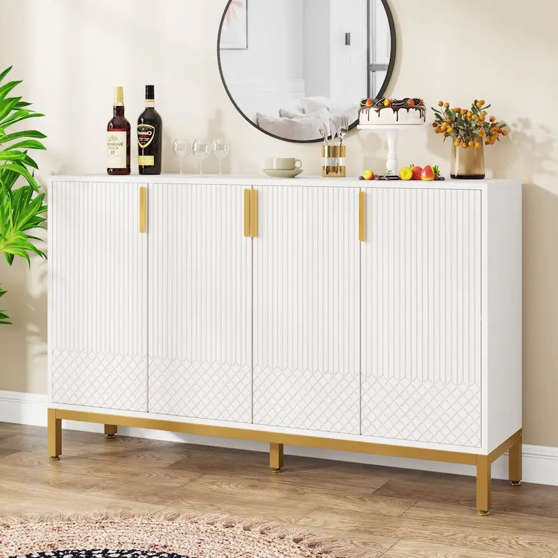 Buffet Cabinet with Storage, 59 Inch Sideboard Cabinet