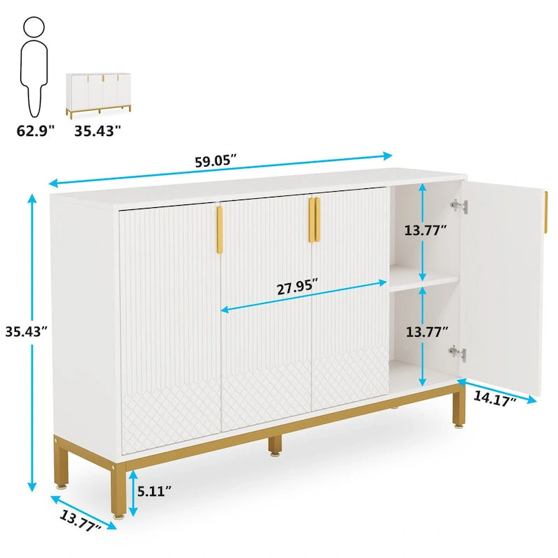 Kredens z miejscem do przechowywania, szafka typu sideboard 59 Inch