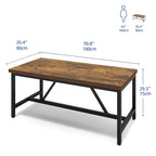70 Large Rustic Dining Room Table Seat up to 8 People for Dining Room