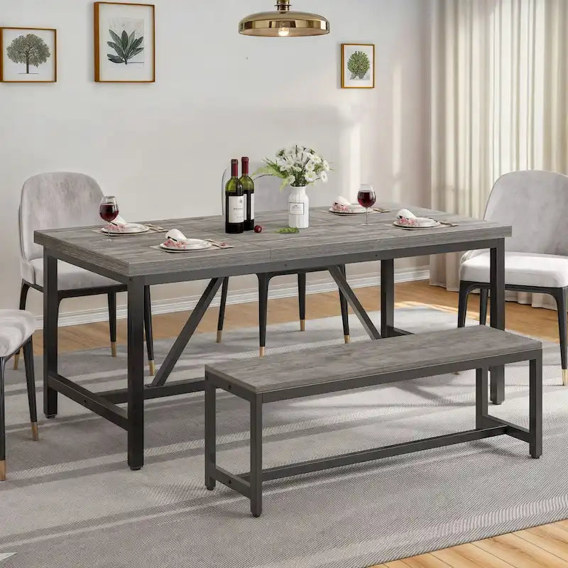 70 Large Rustic Dining Room Table Seat up to 8 People for Dining Room