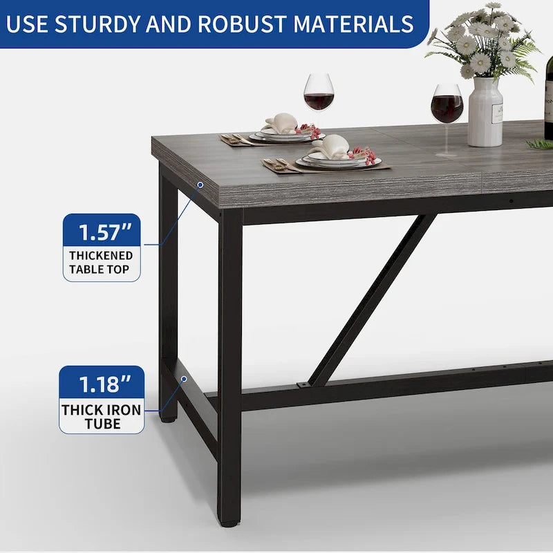 70 Large Rustic Dining Room Table Seat up to 8 People for Dining Room